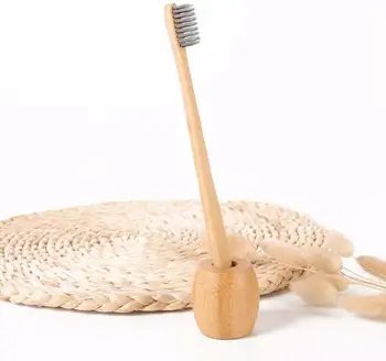 Bambu Escova de dentes da Base de dados de Suporte da Escova de dentes Nova Cabaça Lidar com Escova de dentes Escova de dentes Descartável de Carvão vegetal de Bambu (5pack)