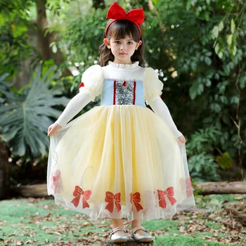 Meninas Fantasia para Crianças, Roupa de Crianças de Aniversário de Princesa com Roupas de Meninas de Vestido para o ano Novo 3-8Y