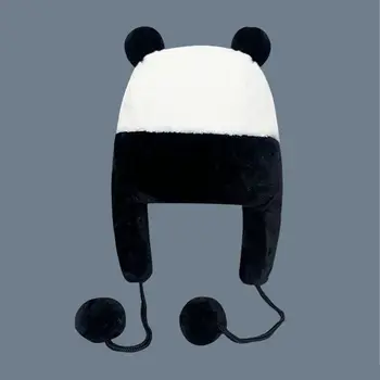 Mulheres Panda Bonito Inverno Quente De Esqui Cap Bombardeiro Chapéus Earflap Bonnet Ushanka Russo Chapéu De Caçador