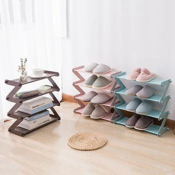 Explosão de novas simples sapato rack de montagem em forma de Z não-tecido sapateira para os alunos do dormitório.