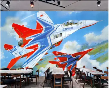 Personalizado mural na parede em rola 3d papel de parede Moderno avião voando combate casa decoração foto papel de parede para sala de estar