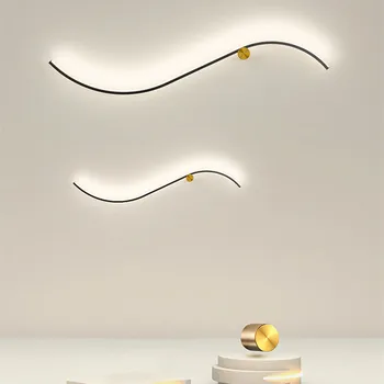 Moderno e minimalista lâmpada de parede Criativo LED Nórdicos luxo de metal de parede de luz Sala, Quarto-de-Cabeceira Lâmpada de Decoração de luz de fundo