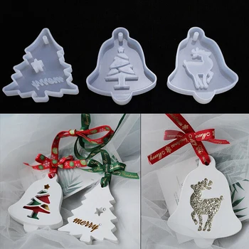 Resina epóxi Moldes Árvore de Natal Pingente de floco de Neve de Moldes em 3D de Forma Líquida Aroma de Gesso Figuras a fabricação de Sabão