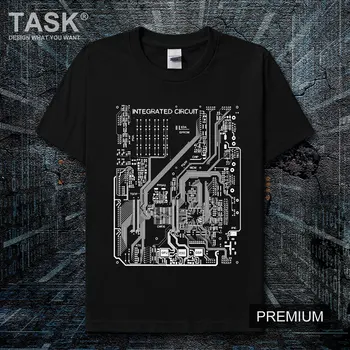 Circuito integrado Criativo Impresso T-Shirt de Verão do Algodão de Manga Curta-O-Pescoço Unisex T-Shirt Nova S-3XL