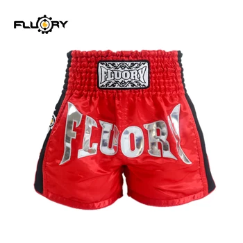 FLUORY MTSF30 masculina e feminina de muay thai shorts concorrentes calças de boxe customed chute tailandês troncos /shorts mma