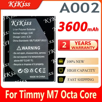 Original KiKiss 3600mAh A002 Bateria Para TIMMY M7 Octa Core MTK6592 5.5 polegadas com a bateria do telefone Móvel