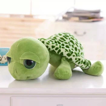 Crianças Brinquedos 2022 Bebê Bonito Super Grandes Olhos Verdes Recheadas de Tartaruga Tartaruga Animal de Pelúcia Brinquedo do Bebê Dom Quente 20CM