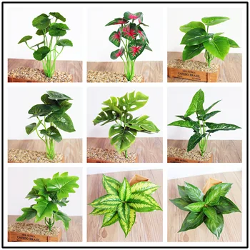 5xSilk Plástico Ivy Tartaruga Folhas Verdes 9kinds Para Escolher o Visor de Parede de Flores