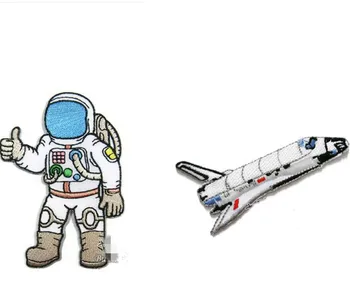 10PCS Astronauta do ônibus Espacial de Costura Patches Para a Roupa Ferro Em Patch Roupas de Motociclista Emblemas de Costura DIY Mochila Bordado