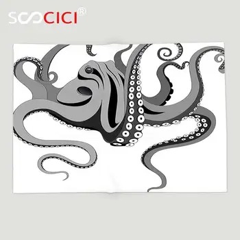 Personalizado de Lã Macia Jogar Cobertor Polvo Decoração Coleção Monstro Kraken Polvo com Grandes Tentáculos Ilustração Subaquático