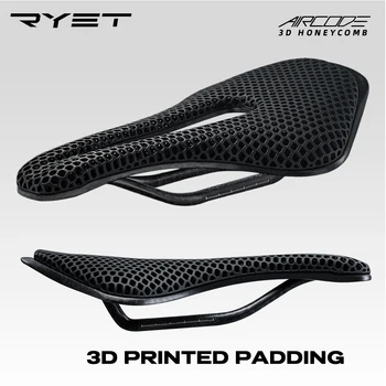 RYET Impressos em 3D Selim de Bicicleta de Fibra de Carbono Ultraleve Oco Confortável Respirável MTB Estrada de Montanha de Bicicleta de Ciclismo do Assento