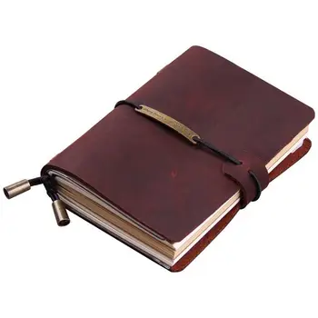 Feito a mão do Viajante Notebook, Couro Diário de Viagem Notebook Para Homens e Mulheres, Perfeito Para Escrever, Presentes, Viajantes, 5,2 X 4