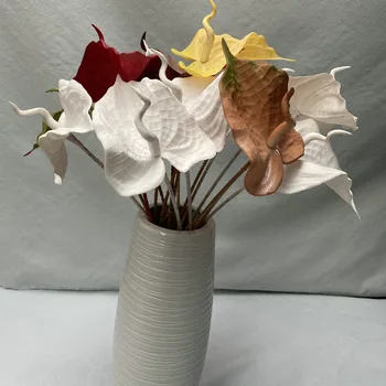 Simulação de Anthurium de Flores Artificiais para Decoração Casa, Decoração do Casamento Bouquet Arranjo de Flor Adereços Foto Falsa de Plantas
