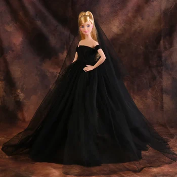 1PC Vestido Para a Barbie Bonecas Artesanal de Alta Qualidade Cauda Longa Noite, Vestido de Roupas de Vestido de Noiva de Renda Para 30 CM Boneca Melhores Presentes