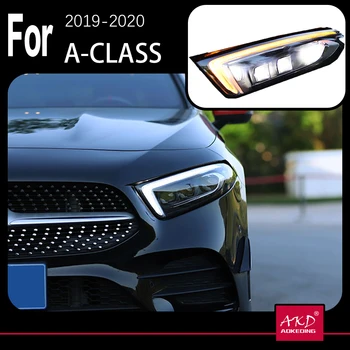 AKD Modelo de Carro Lâmpada de Cabeça para o Benz W177 Faróis 2019-2020 A180 A200 A220 Farol do DIODO LED DRL Bi Xenon Hid Auto Acessórios