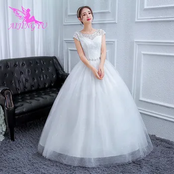 AIJINGYU 2021 2020 bela Personalizados venda quente novo barato bola vestido lace up de volta formal vestidos de noiva vestido de noiva FU230