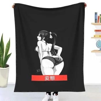 Menina Anime Waifu Otaku - Hentai Japonês Jogar Cobertor Sherpa Cobertor, roupa de Cama macia Cobertores