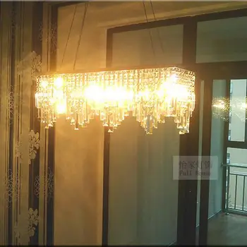 Itália pingente de cristal de luz para cafetaria e sala de jantar, lustres de cristal Moderno vitrine Retangular led K9 de cristal de iluminação