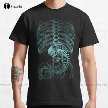 Novo Alienígena Radiografia de Raios X Clássica T-Shirt de Algodão T-Shirt S-5Xl T-Shirt, camisa de vestido Unisex