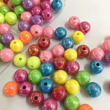 8mm Acrílico arco-íris redondo colorido DIY Esferas manual crianças educacional pulseira Crianças DIY Misto de Grânulos para a fabricação de jóias Meideheng