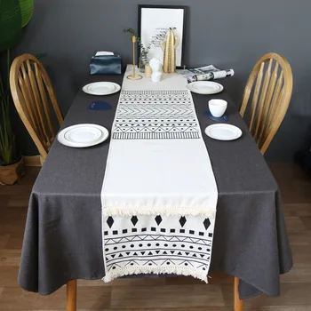 35x160/180/200/220 cm Marrocos batik estilo tufados mesa de jantar, corredor boêmio geométricas cama corredor de algodão toalha de mesa mat