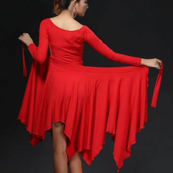 Nova dança latina saia de cintura lenço irregular prática de dança saia de lenço de quadril latina, o desempenho de roupas para mulheres