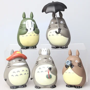 11CM de Hayao Miyazaki Totoro Modelo Boneca Meu Vizinho Quadrinhos Animais dos desenhos animados Chinchila PVC Coleção de Modelo de Brinquedos de Presente a Decoração do Carro