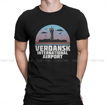 COD Jogo Verdansk Aeroporto Internacional de Camiseta do Clássico Punk de Homens, Camisetas, Tops Grande de Algodão Crewneck T-Shirt