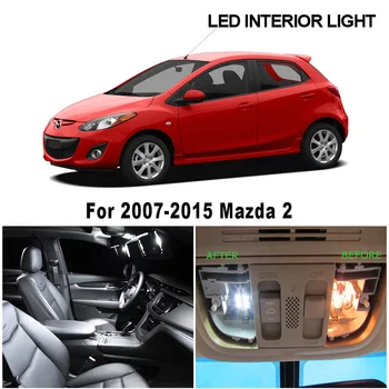11 x Canbus Nenhum Erro DIODO emissor de luz Branco do Interior do Carro da Placa de Licença Kit Luz Para 2007 A 2015 Mazda 2 Mapa de Cúpula de Carga Lâmpada de Acessórios para carros