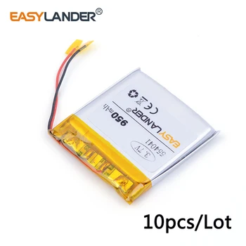 10pcs /Lot 950mAH 554041 3.7 v lítio Li ion polímero bateria recarregável para dvr GPS mp3 mp4 falante de celular Relógio PDA