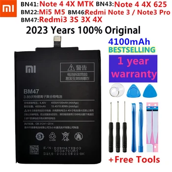 Xiao Mi Original Bateria do Telefone Para Xiaomi Redmi Nota 4 4 x 3 Pro 3S 3X 4X Mi 5 BN41 BN43 BM22 BM46 BM47 Substituição de baterias
