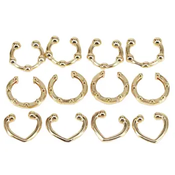 10Pairs, Mulheres Golden Ear Clip de brincos de Instrução Nenhum Piercing Metal Geométricas Ossos do Ouvido Brincos Jóias