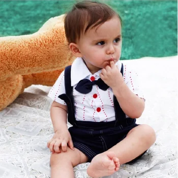 Hooyi do menino roupas ternos Tuxedo bonito, Roupas de Bebê Conjuntos de roupas infantis kids t-shirt, calças curtas, define 100% Algodão
