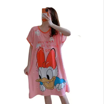 Disney Dasiy Pato Pijamas para Mulheres Camisolas Pijamas Sleepshirts Homewear Nightdress de Suspensão Superior Desgaste da Noite Dormindo Vestido