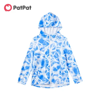 PatPat Garoto Garoto de Jaqueta casaco Roupas Anti-UV Criança Menino Empate Tingido de Proteção solar Jaqueta com Capuz de Outono Inverno para Crianças Outerwear