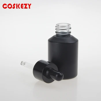 Venda bem Vazia vermelho fosco e preto fosco 60ml de cosméticos frasco conta-gotas com pipeta de vidro para a composição da embalagem