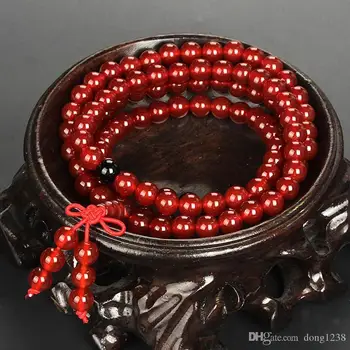 Brasil natural de pedra vermelha bracelete vermelho genuíno pedra do rosário, colar de pérolas 4 círculo pulseira>>> frete grátis