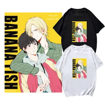 Japão Anime Banana Peixe T-Shirt dos Homens Mulher Mangá Unisex Streetwear T-shirt Harajuku Mangá Tops de Verão Casual, Confortável Tee