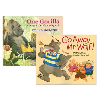 2Pieces Ir embora Mr Wolf & Um Gorila Original em inglês de Livros ilustrados Clássica História de Crianças da Leitura do Livro de Educação infantil do Livro