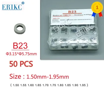 50pcs ERIKC Ajustar Calço B23 Tamanho:1.50-1.95 mm Injetor Common Rail de Ajuste Calço B27 Junta máquina de lavar para DENSO Injector Série