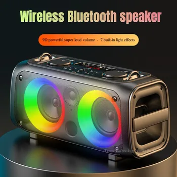 Áudio Bluetooth sem fios Portátil Exterior 120W de Alta potência do Subwoofer Casa alto-Falante de Karaoke Com Microfone, Bateria de Longa duração