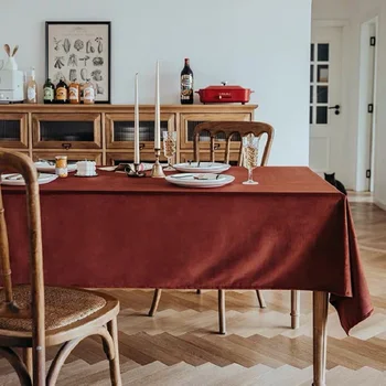 Vintage Vermelha de Pano de Tabela Nórdicos Veludo Toalha de mesa em Casa de Luxo Tampa de Tabela Obrus Tafelkleed mantel mesa nappe tapete toalha