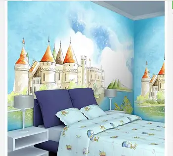 Personalizado mural 3D não-tecido de papel de parede desenhado a Mão ilustração infantil da parede da sala de Crianças pinturas