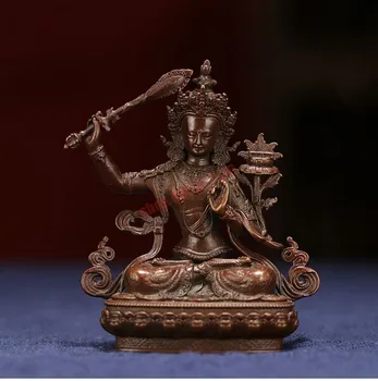 Cobre puro, Manjusri, o Bodhisattva estátua de Buda, o Budismo Tibetano Tantra decoração, precisão da classe B 2 polegadas