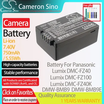 CameronSino de Bateria para Panasonic Lumix DMC-FZ40 DMC-FZ100 DMC-FZ40K DMC-FZ47 se encaixa Panasonic DMW-BMB9 Baterias de câmeras Digitais