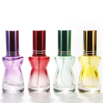 atacado 10ML em forma de ampulheta de vidro de spray frasco de perfume vazio colorido frasco de spray de perfume
