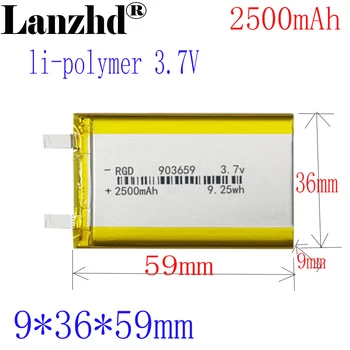 1-12PCS de lítio-ion polímero bateria de 3,7 V eyecare varrendo robô 903659 baterias de lítio pc da tabuleta do BANCO GPS mp3 mp4