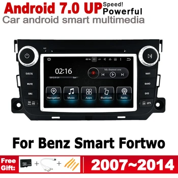 Android 7.0 até auto-rádio, GPS, leitor multimídia Smart Fortwo 2007~2014 NTG Navi Mapa de 2G+16G 2 Din com Tela HD Estéreo WiFi, BT