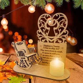 DIY de Natal Lembrança Vela Ornamento Para Lembrar os Entes Queridos, Feliz Natal No Céu Memória de Velas Tealight Titulares