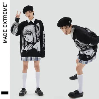 Duas dimensões camisola homens do hip hop Guochao marca oversize solto nova camisola de inverno de Impressão Homens e mulheres neutro Capuz